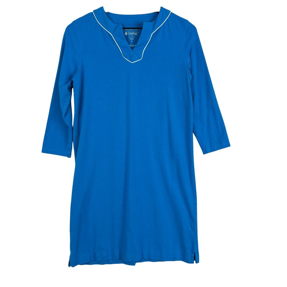 Coolibar Womens Oceanview Tunic Dress Mini UPF 50+ Blue $119 - Size S